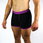 Bamboo Boxers // Navy + Purple Band (Small: 28-31" Waist)