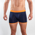 Bamboo Boxers // Navy + Orange Band (Small: 28-31" Waist)