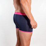 Bamboo Boxers // Navy + Pink Band (Small: 28-31" Waist)