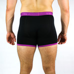 Bamboo Boxers // Navy + Purple Band (Small: 28-31" Waist)