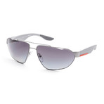 Men's PS56US-4495W166 Linea Rossa Polarized Sunglasses // Silver + Polar Gray Gradient