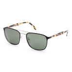 Men's Fashion PR75VS-5240B256 Sunglasses // Matte Black + Silver + Green