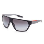 Men's PS08US-4535W167 Linea Rossa Polarized Sunglasses // Black Rubber + Polar Gray Gradient
