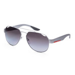 Men's PS57US-4495W159 Linea Rossa Polarized Sunglasses // Silver + Polar Gray Gradient