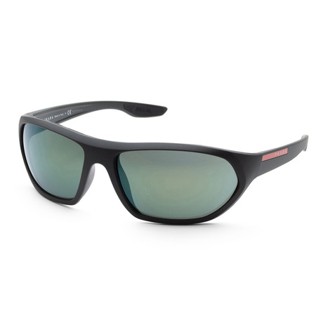 Men's PS18US-5363C066 Sunglasses // Matte Black + Green