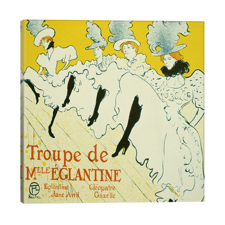La Troupe De Mlle. Eglantine // Henri de Toulouse-Lautrec (26"W x 26"H x 1.5"D)