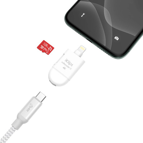iKlips miReader C // 2-in-1 Lightning / USB-C microSD Card Reader