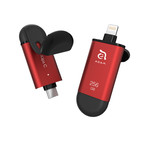 iKlips C Apple Lightning/USB-C Flash Drive // 256GB (Red)