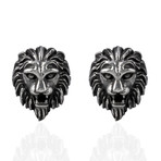 Lion Earrings // Silver