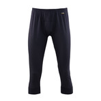 Men's Thermal Cropped Long Pants // Black (2XL)
