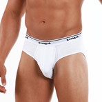 3 Pack Cotton Brief // White (XL)