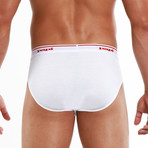 3 Pack Cotton Brief // White (M)