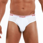 3 Pack Cotton Brief // White (L)