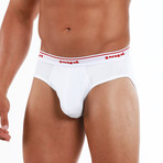 3 Pack Cotton Brief // White (S)