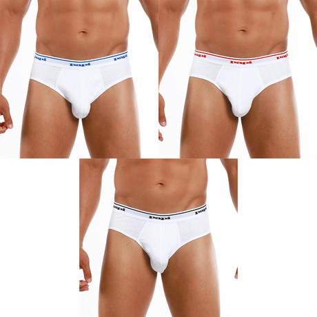 3 Pack Cotton Brief // White (S)