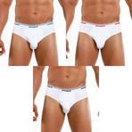 3 Pack Cotton Brief // White (M)