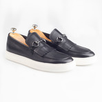 Horsebit Leather Tassle Slip-On Sneakers // Black (Euro: 42)