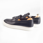 Horsebit Leather Tassle Slip-On Sneakers // Black (Euro: 42)