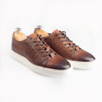 Leather Lace-Up Sneakers // Brown (Euro: 42)