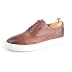 Brogue Leather Sneakers // Brown (Euro: 38)