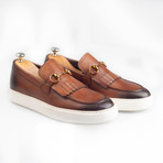 Horsebit Leather Tassle Slip-On Sneakers // Brown (Euro: 46)