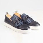 Leather Tassle Slip-On Sneakers // Black (Euro: 42)