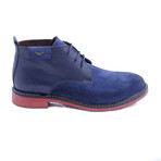 Suede Two-Tone Boots // Navy + Red (Euro: 41)