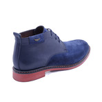 Suede Two-Tone Boots // Navy + Red (Euro: 43)