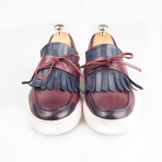 Leather Tassle Slip-On Sneakers // Burgundy (Euro: 40)