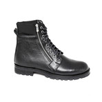Zip-Up Combat Boots // Black (Euro: 38)