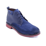 Suede Two-Tone Boots // Navy + Red (Euro: 40)