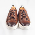 Leather Lace-Up Sneakers // Brown (Euro: 38)