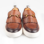 Horsebit Leather Tassle Slip-On Sneakers // Brown (Euro: 43)