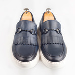 Horsebit Leather Tassle Slip-On Sneakers // Navy (Euro: 43)
