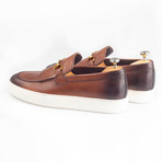 Horsebit Leather Tassle Slip-On Sneakers // Brown (Euro: 40)