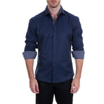Alexander Long-Sleeve Button-Up Shirt // Navy (M)