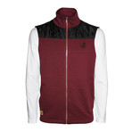 French Terry Vest + Quilted Nylon Inserts + Flannel Lining // Maroon (L)