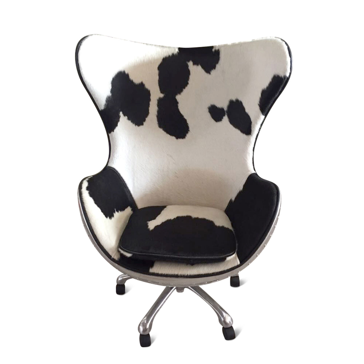 Aviator Egg Office Chair // Cowhide Rustic Deco Touch
