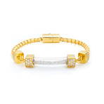 White Diamond Vial Bracelet // Yellow Gold