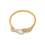 White Diamond Connected Bracelet // Yellow Gold