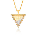 White Diamond Floating Triangle Pendant // Yellow Gold