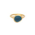 Fred of Paris Belle Rives 18k Yellow Gold London Blue Topaz Ring // Ring Size: 6