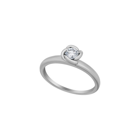 Fred of Paris Fleur Celeste Platinum Diamond Ring // Ring Size: 6