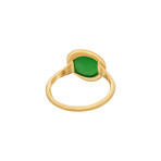 Fred of Paris Belle Rives 18k Yellow Gold Chrysoprase Ring // Ring Size: 6.75