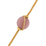 Fred of Paris Baie Des Anges 18k Yellow Gold Diamond + Pink Opal Bracelet
