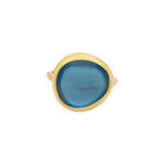 Fred of Paris Belles Rives 18k Yellow Gold London Blue Topaz Ring // Ring Size: 6