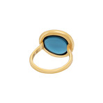 Fred of Paris Belles Rives 18k Yellow Gold London Blue Topaz Ring // Ring Size: 6