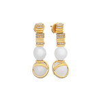 Fred of Paris Baie De Anges 18k Yellow Gold Diamond + Freshwater Pearl Earrings II