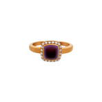 Fred of Paris Paindesucre 18k Rose Gold Diamond + Amethyst Ring // Ring Size: 5.75