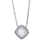 Fred of Paris Paindesucre 18k White Gold Diamond + Chalcedony Pendant Necklace